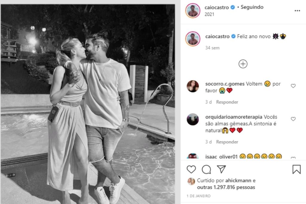 Grazi Massafera e Caio Castro em foto no Instagram