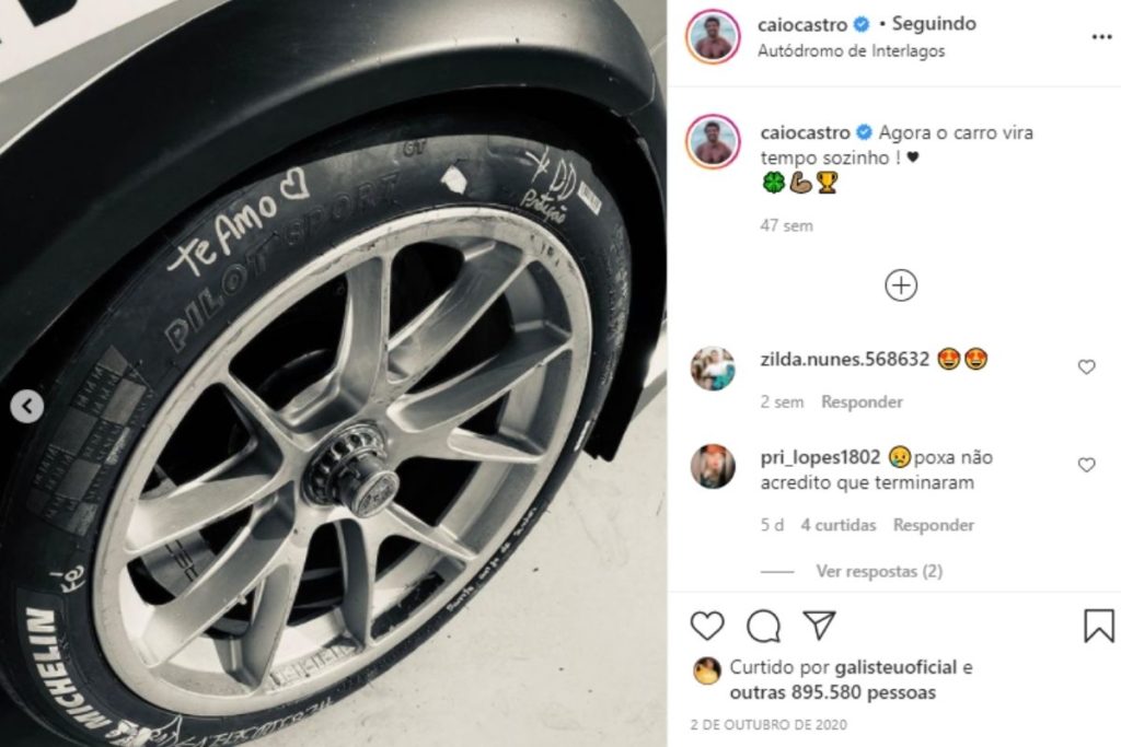 Grazi Massafera e Caio Castro em foto no Instagram