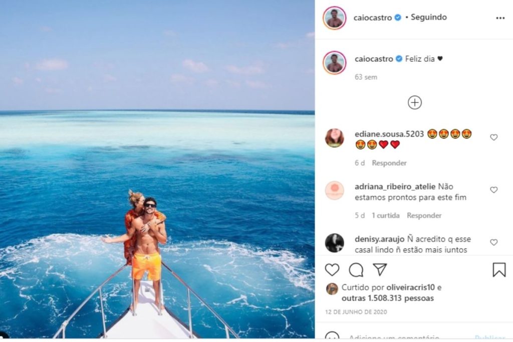 Grazi Massafera e Caio Castro em foto no Instagram