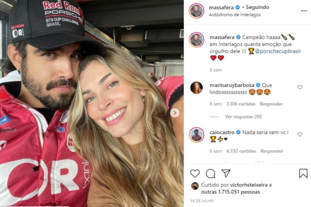 Grazi Massafera e Caio Castro em foto no Instagram