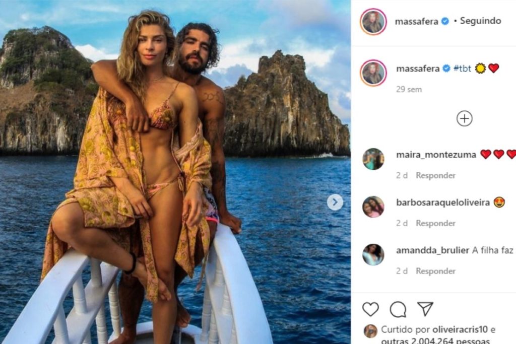 Grazi Massafera e Caio Castro em foto no Instagram
