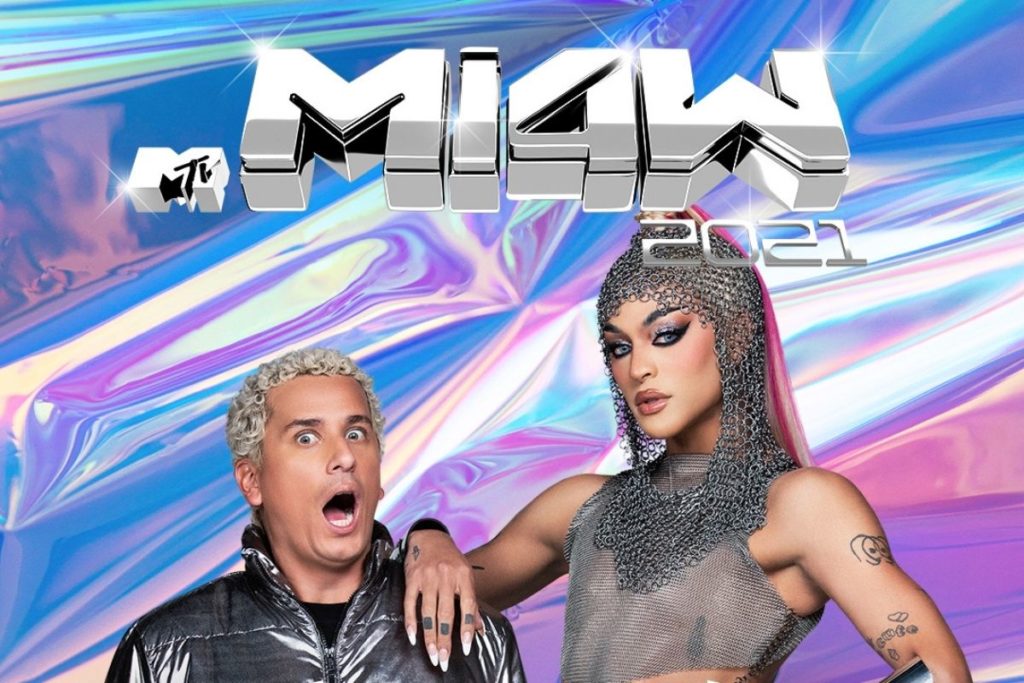 Pabllo Vittar e Rafael Portugal em divulgação do MTV MIAW 2021