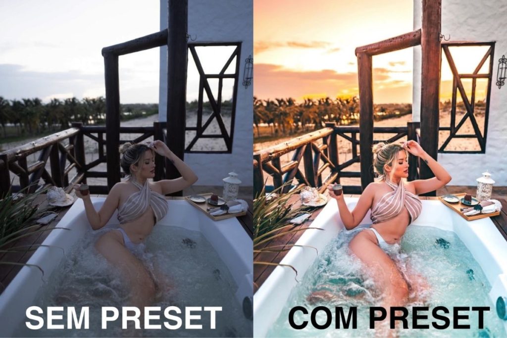 Lívia Brasil na hidromassagem com filtros