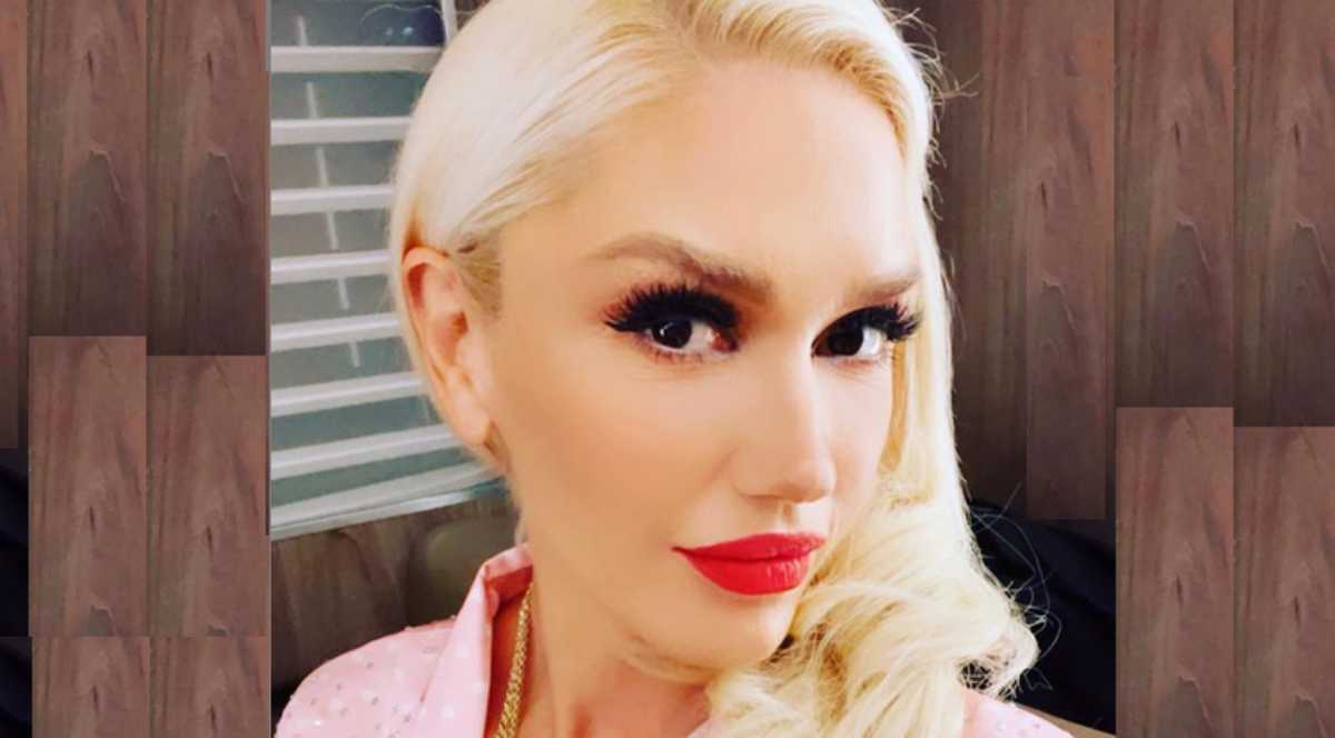 Gwen Stefani, selfie, camisa rosa