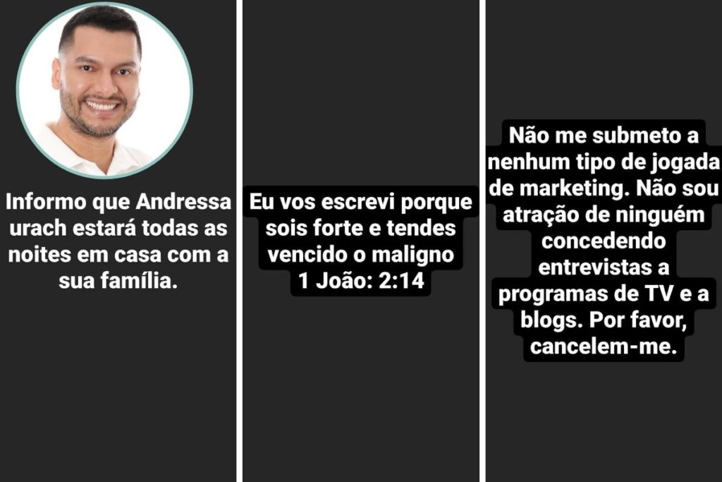 Print de mensagens postadas nas redes de Thiago Lopes