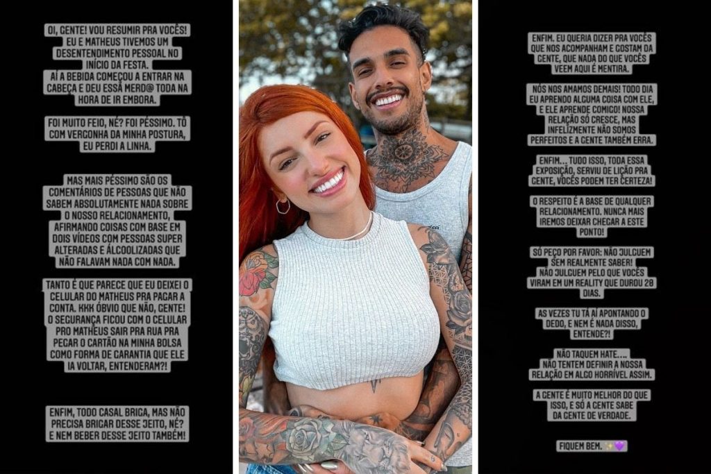 Brenda Paixão fala de discussão com namorado