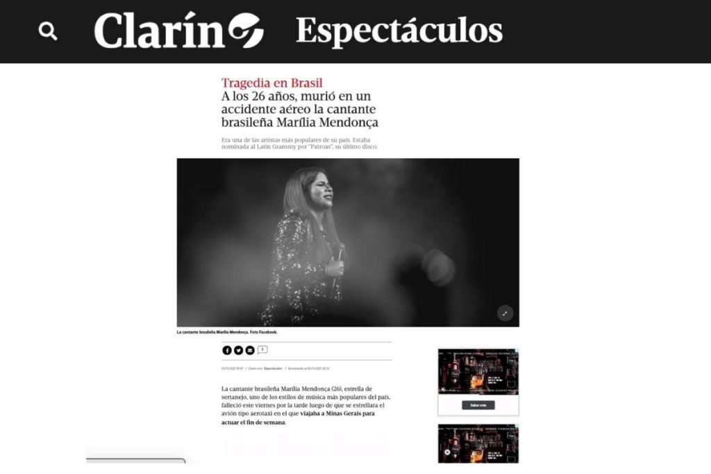 O Clarin -Argentina -  Foto: Reprodução