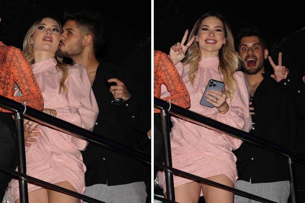 Virgínia e Zé Felipe curtem show de Leonardo agarradinhos