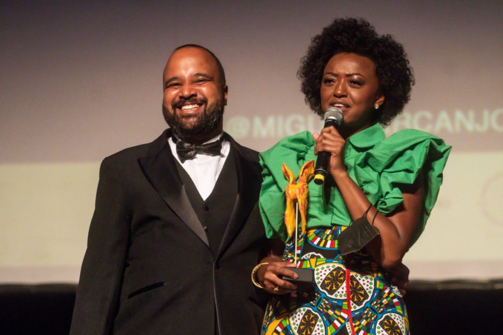 Miguel Arcanjo e Aline Torres, secreária de cultura da cidade de São Paulo