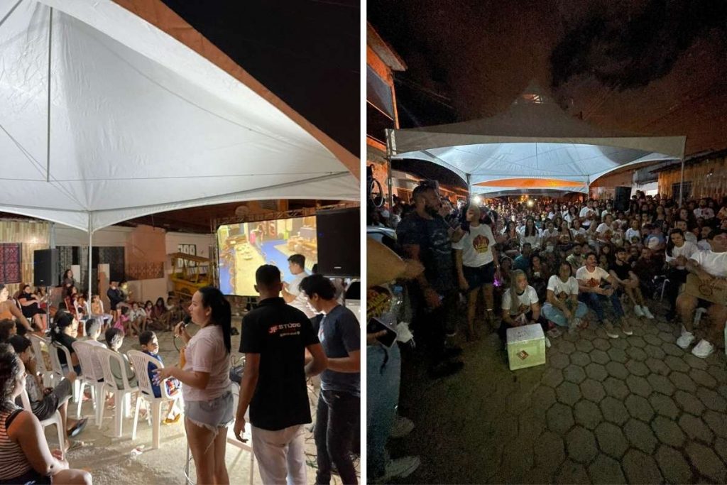 Música, orações e muita gritaria embalaram a noite na rua em que Rico cresceu