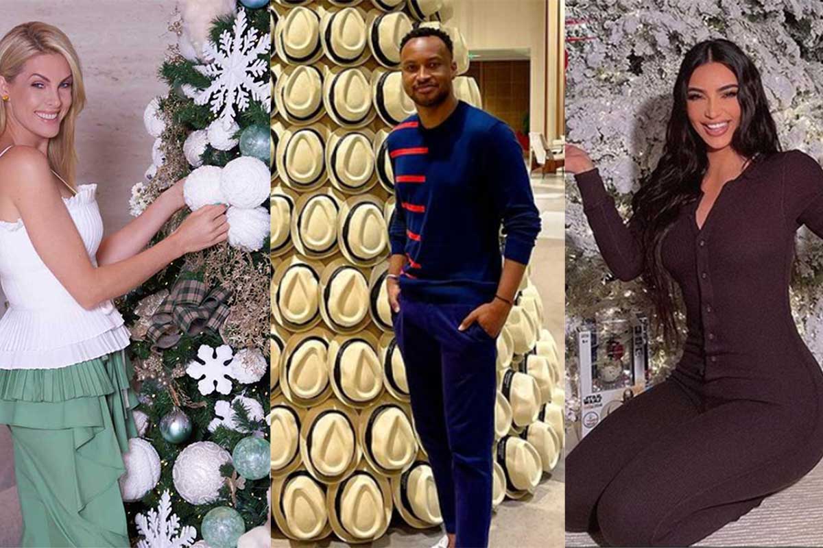 Ana Hickmann, Thiaguinho e Kin Kardashian mostran suas árvores de Natal