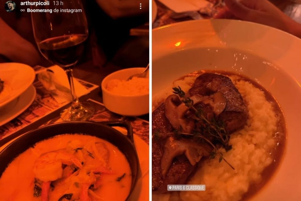 Pratos de Arthur Picoli e Taís Moraes