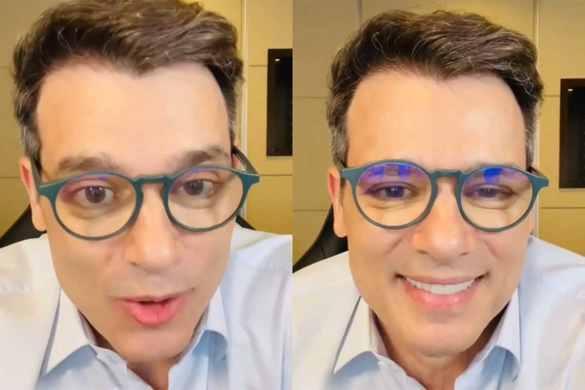 Celso Portiolli de óculos verde, revela em vídeo diagnóstico de câncer na bexiga