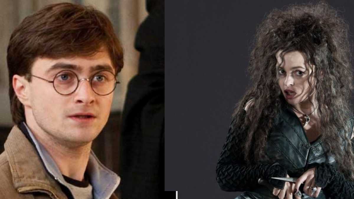 Daniel Radcliffe e Helena Bonham Carter em Harry Potter