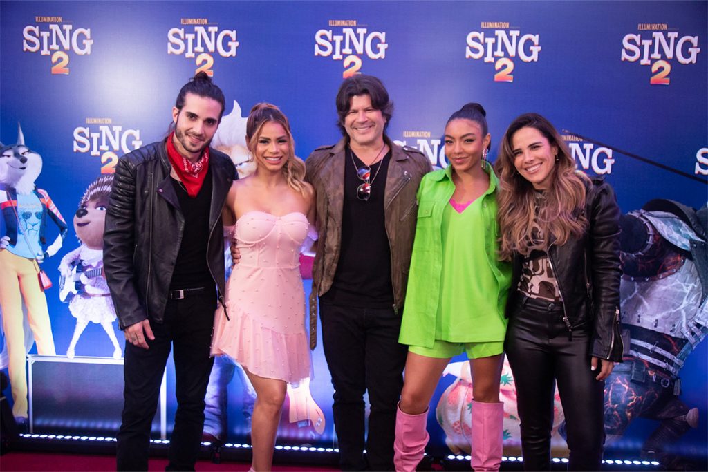 Dubladores de 'Sing 2' em pré-estreia.