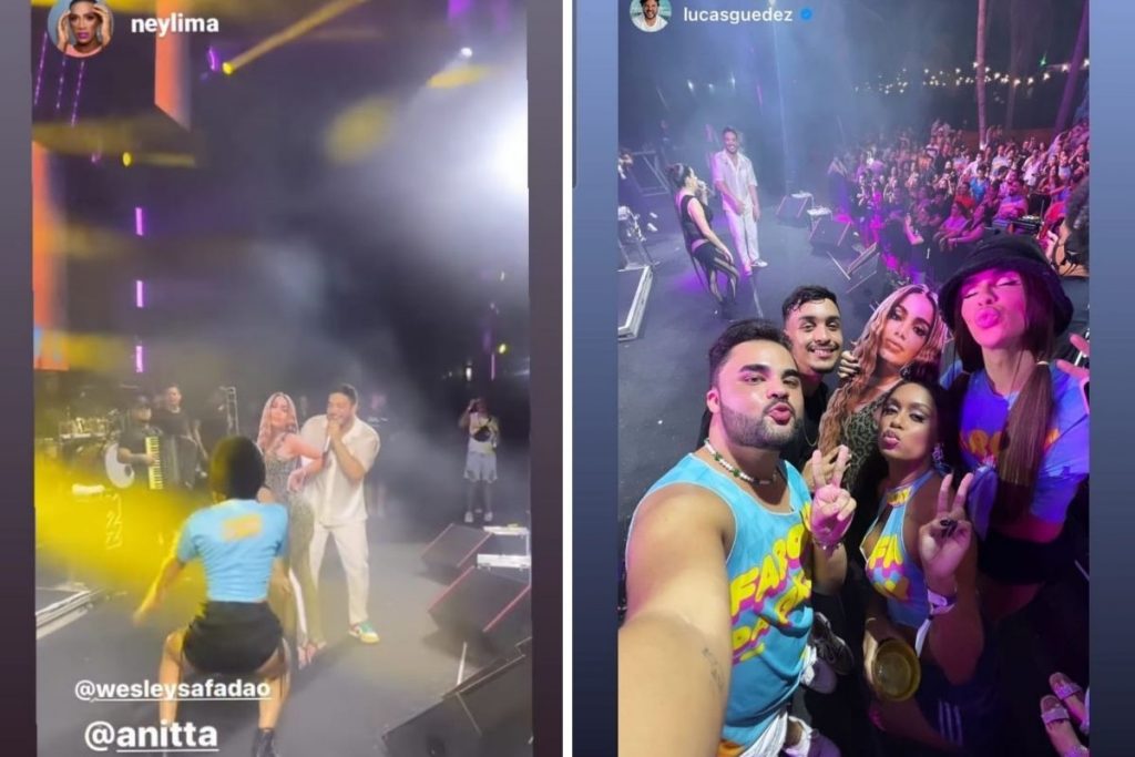 Famosos tirando foto com Totem de Anitta