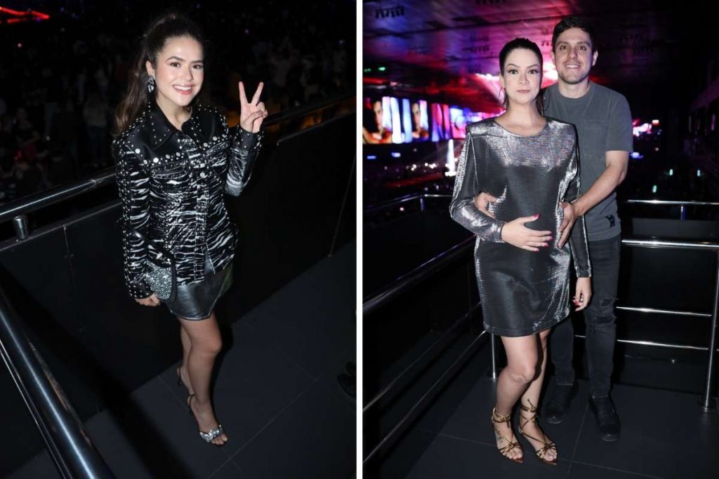 Maísa e Maria Cecília e Rodolfo no show de Luan Santana.