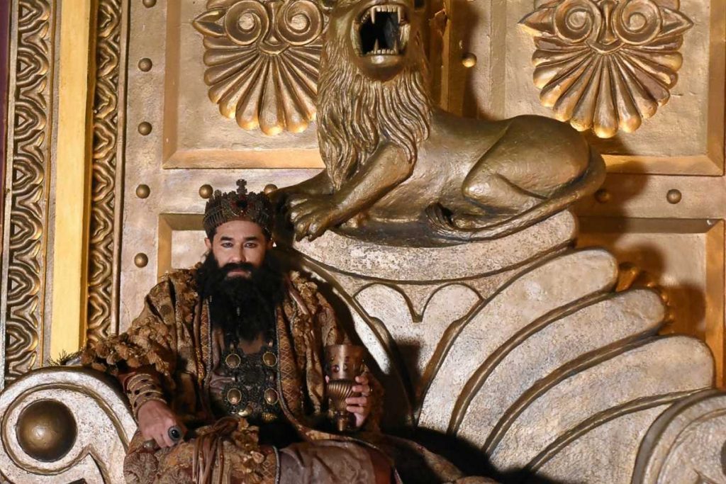 luciano szafir como herodes gravando comercial de paixão de cristo