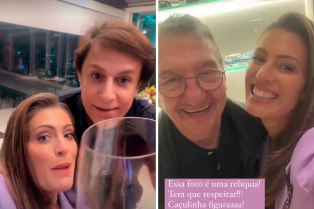 Tom Cavalcante e Elaine Mickely com Caçulinha