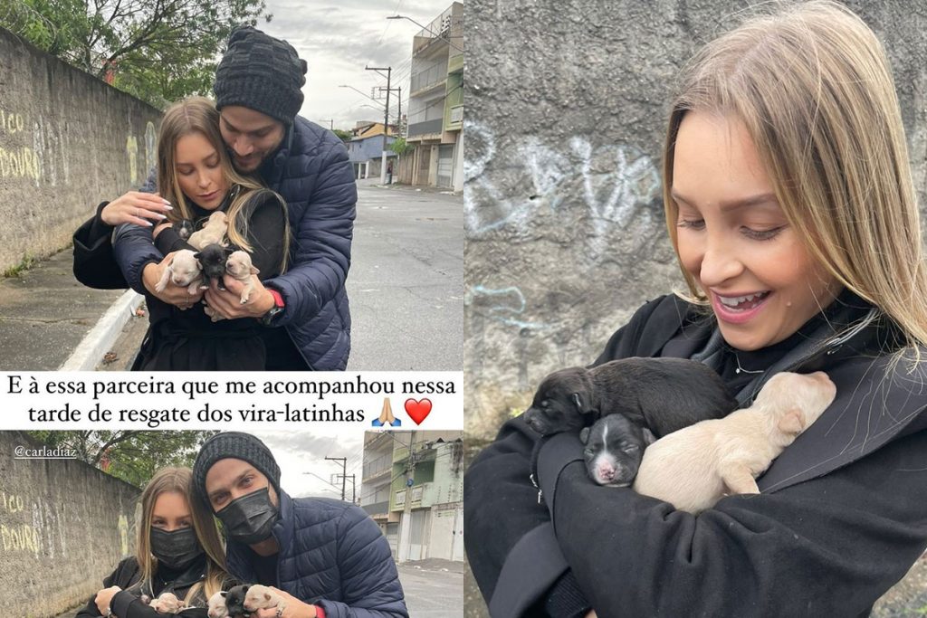 Carla Diaz resgata animais ao lado do namorado