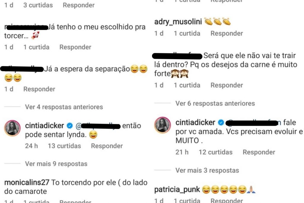 Cintia Dicker responde posts