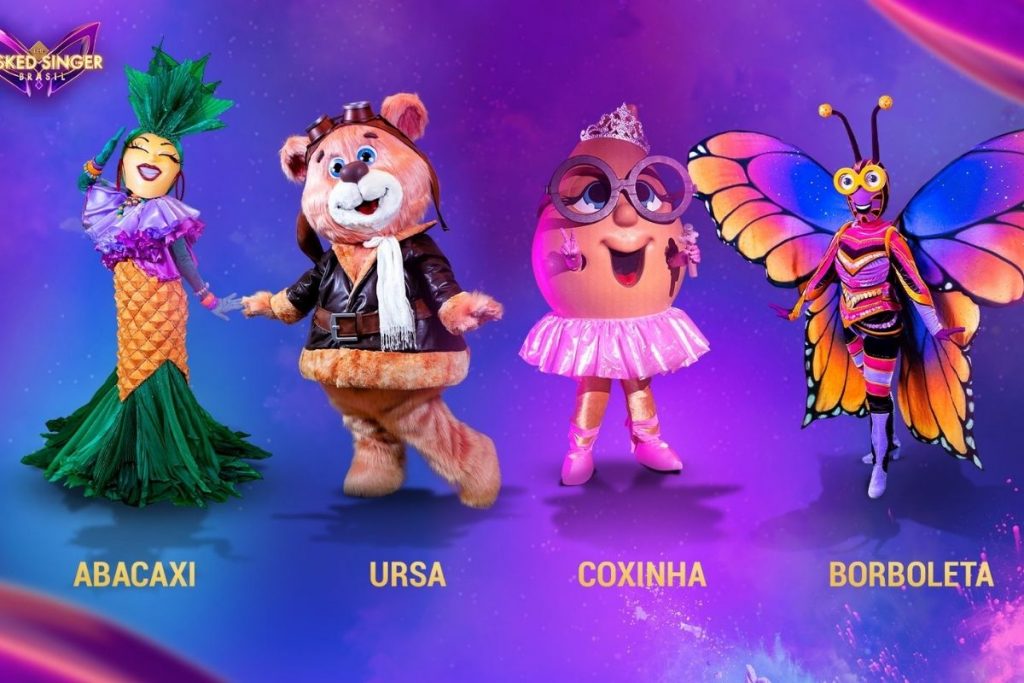 Abacaxi, Ursa, Coxinha e Borboleta do The Masked Singer Brasil