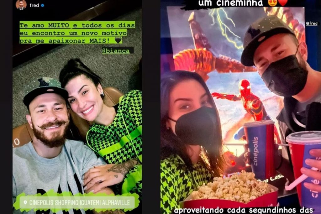 bianca andrade e fred no cinema