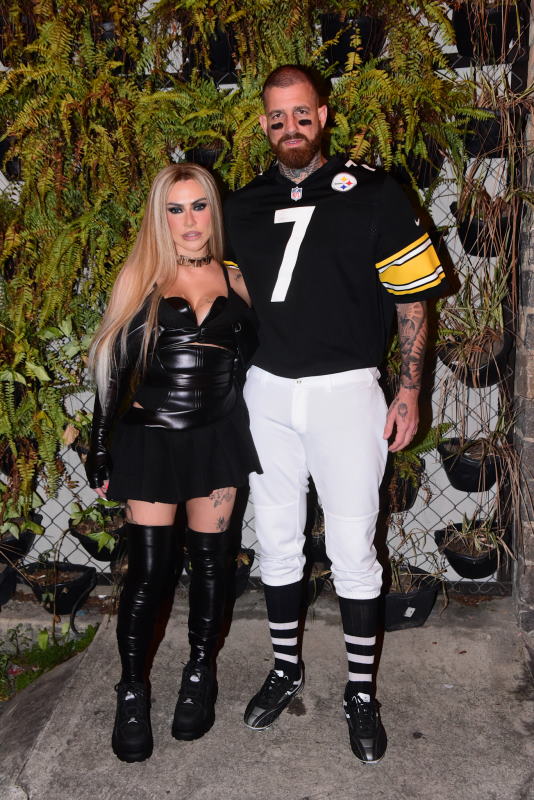 Cleo e o marido em festa