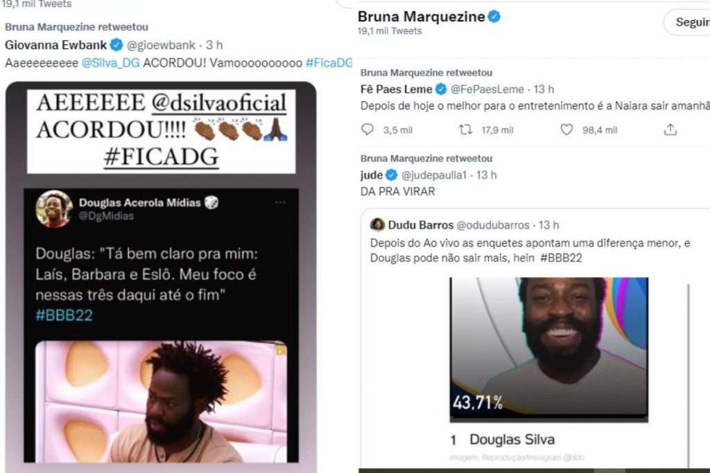 Post Bruna Marquezine sobre Douglas Silva