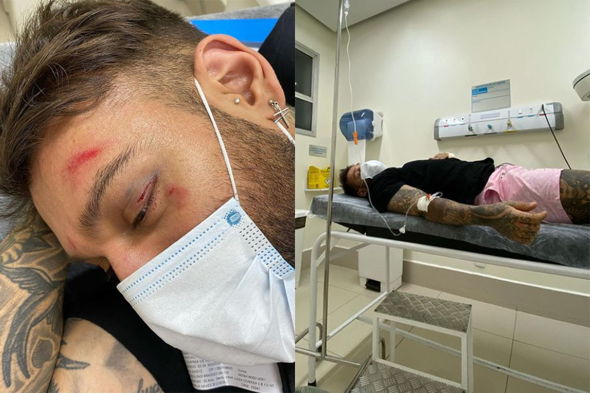 Lucas Lucco aparece machucado em hospital