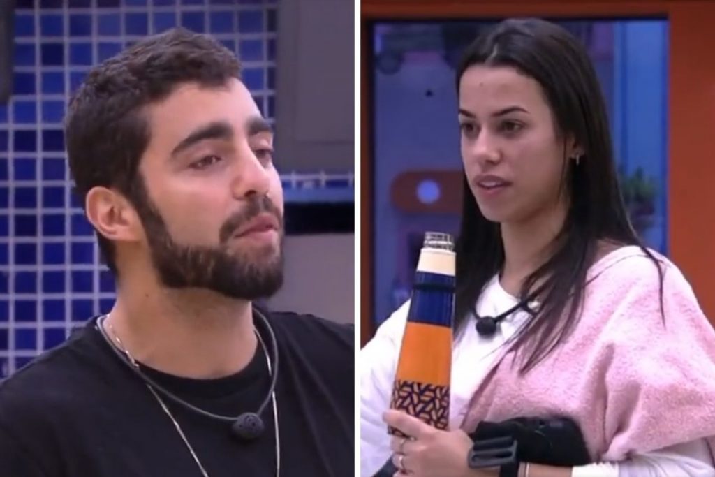 Pedro Scooby e Larissa na cozinha do BBB22