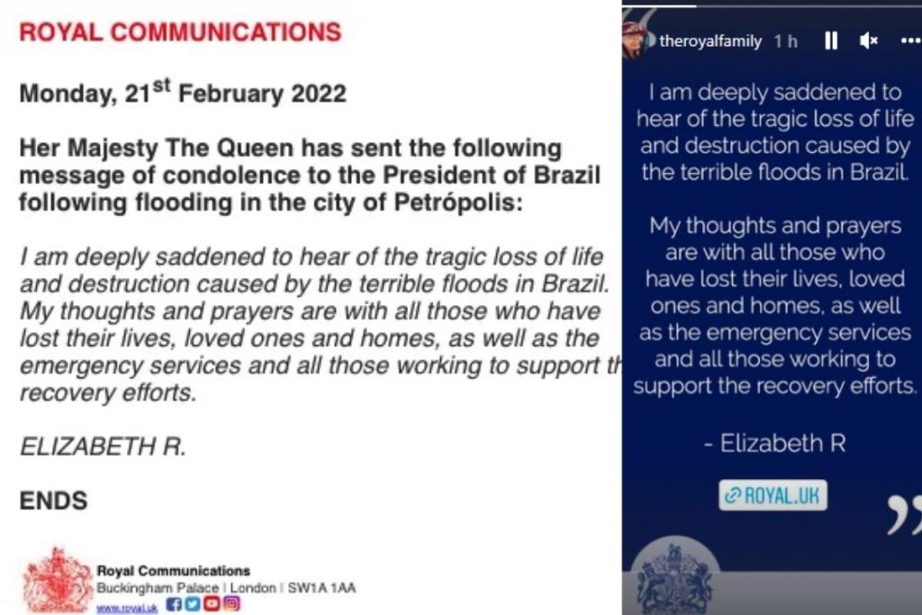 mensagem de rainha elizabeth para brasil