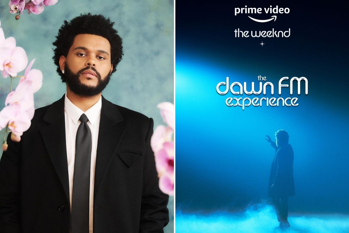 The Weeknd em foto promocional e pôster de especial no Prime Video