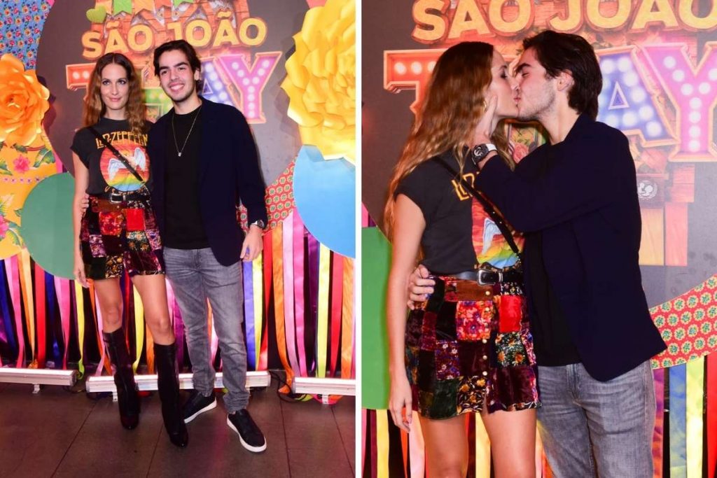 João Guilherme e a namorada no São João da Thay