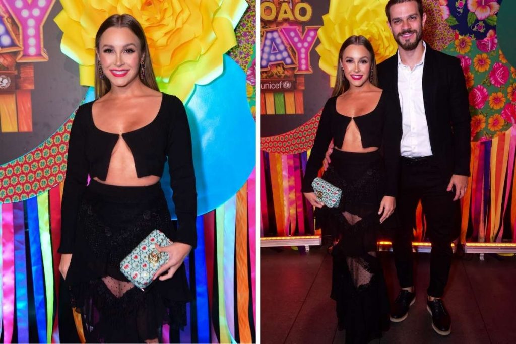 Carla Diaz e o namorado no São João da Thay