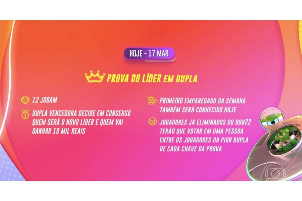 Esquema da semana nove do BBB22.