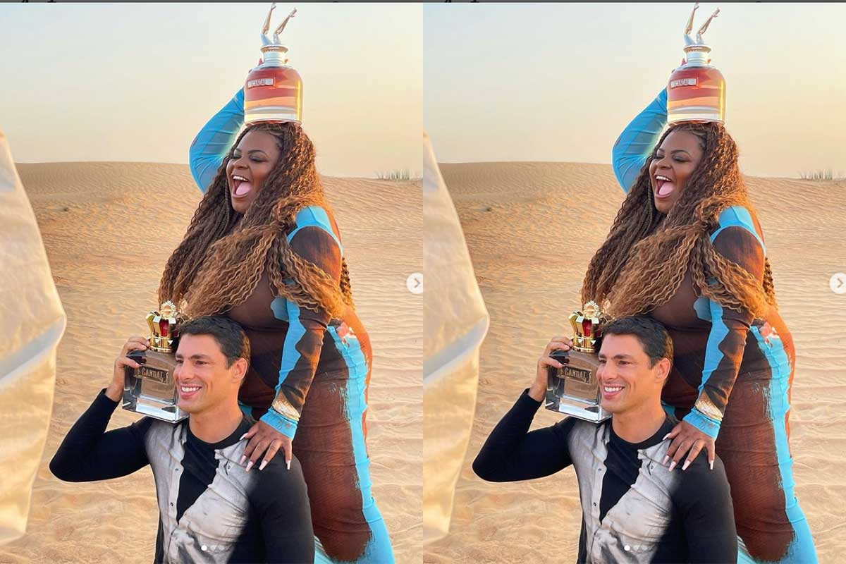 Jojo Todynho e Cauã Reymond no making off de campanha