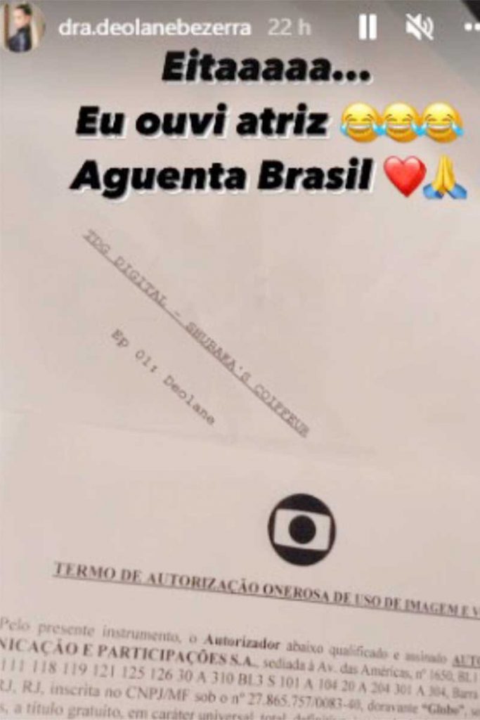 Contrato de Deolane Bezerra com a Globo