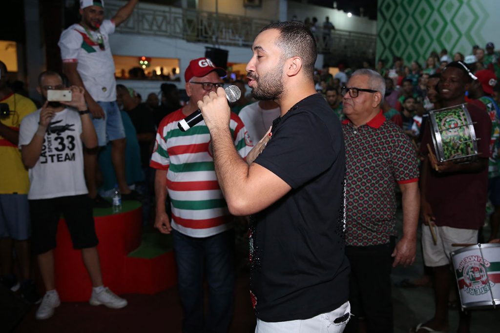 Gilberto Nogueira marcou presença no ensaio da Grande Rio