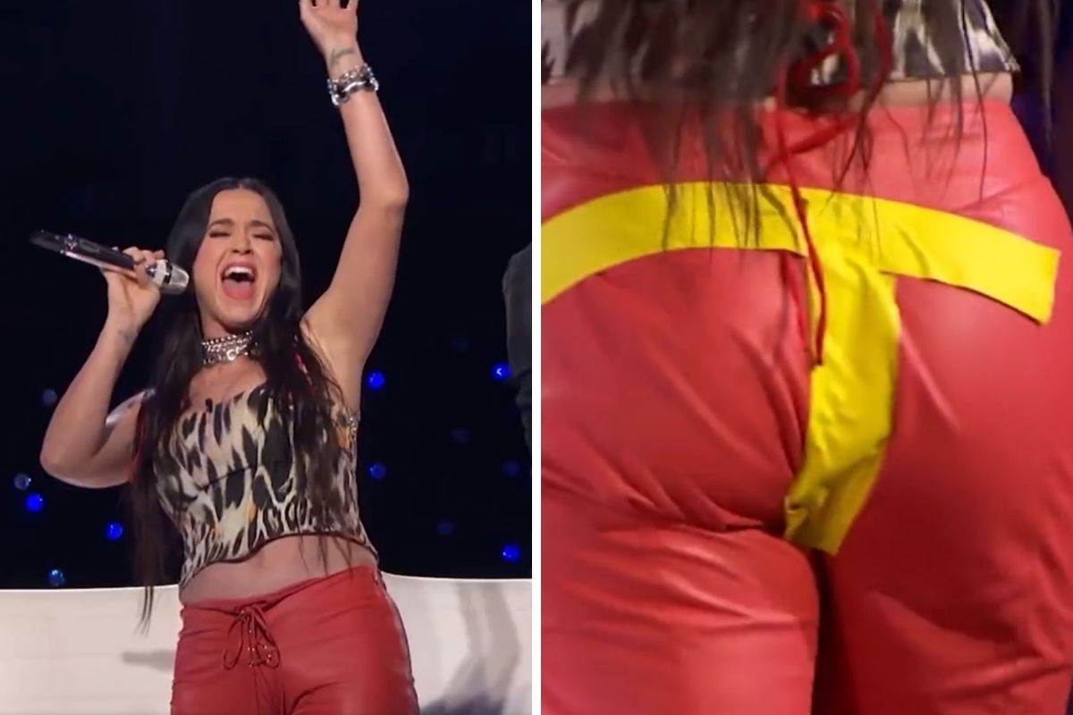 Katy Perry rasga calça no American Idol
