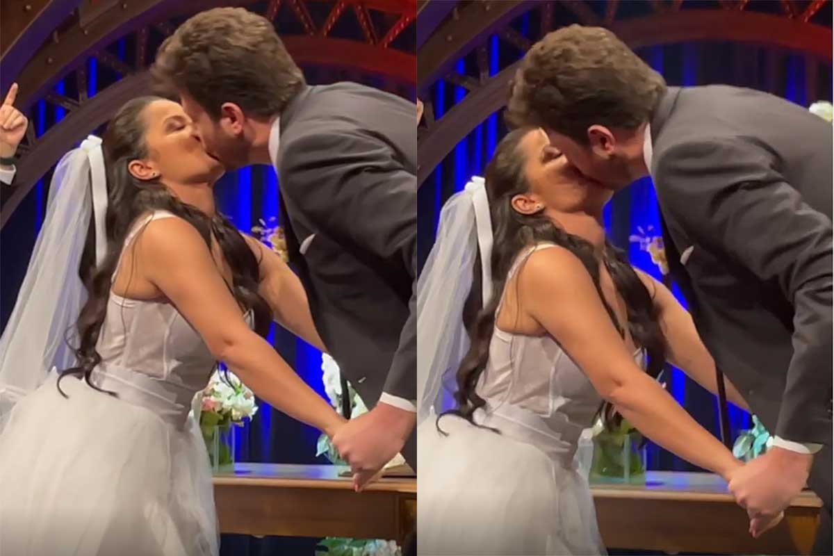Maraísa e Danilo Gentili viram noivos em programa de TV