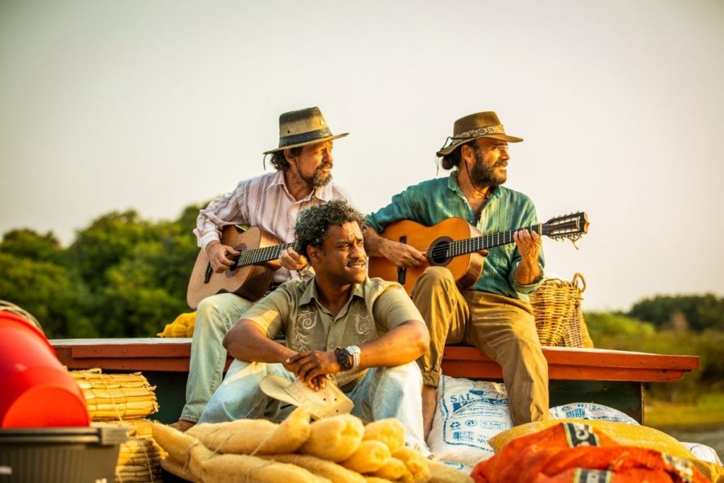 Pantanal - Pantanal (primeira fase) - Quim ( Chico Teixeira ), Eugênio ( Almir Sater ) e Tião ( Fabio Neppo )