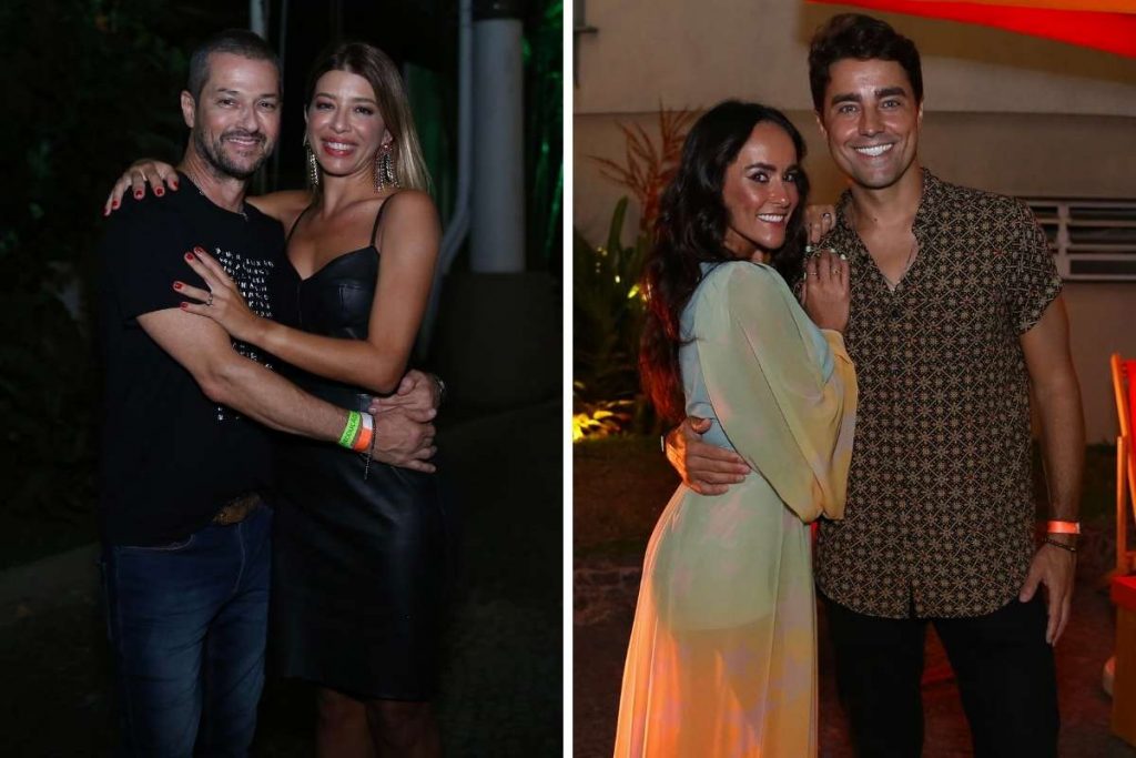 Marcelo Serrado e a esposa e Ricardo Pereira com Francisca Pereira