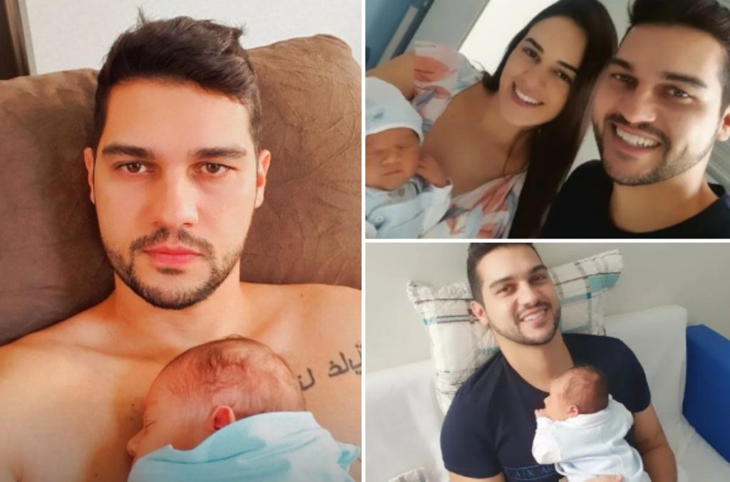 Irmão de Rodrigo Mussi posta primeira foto com o filho em casa