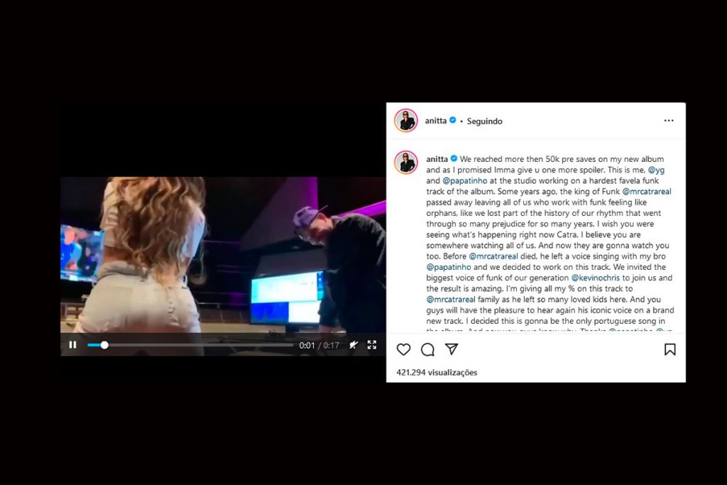 Anitta confirma homenagem a Mr Catra em novo álbum