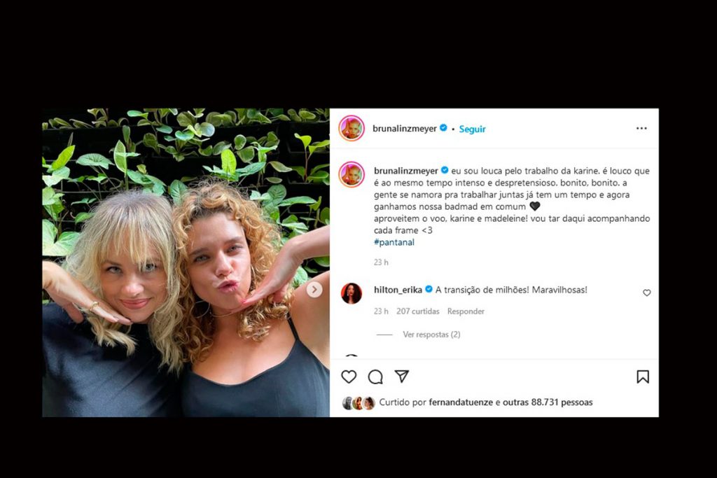 Bruna Linzmeyer se declara para Karine Teles