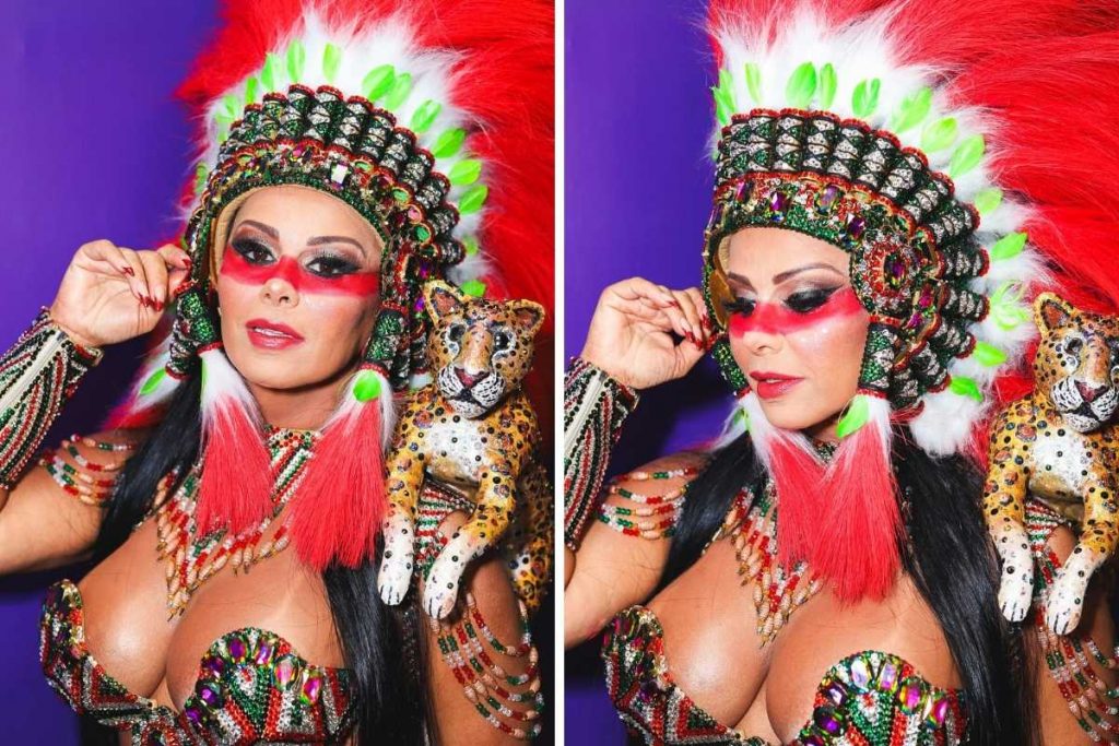 viviane araújo maquiada pela vult para desfilar no carnaval