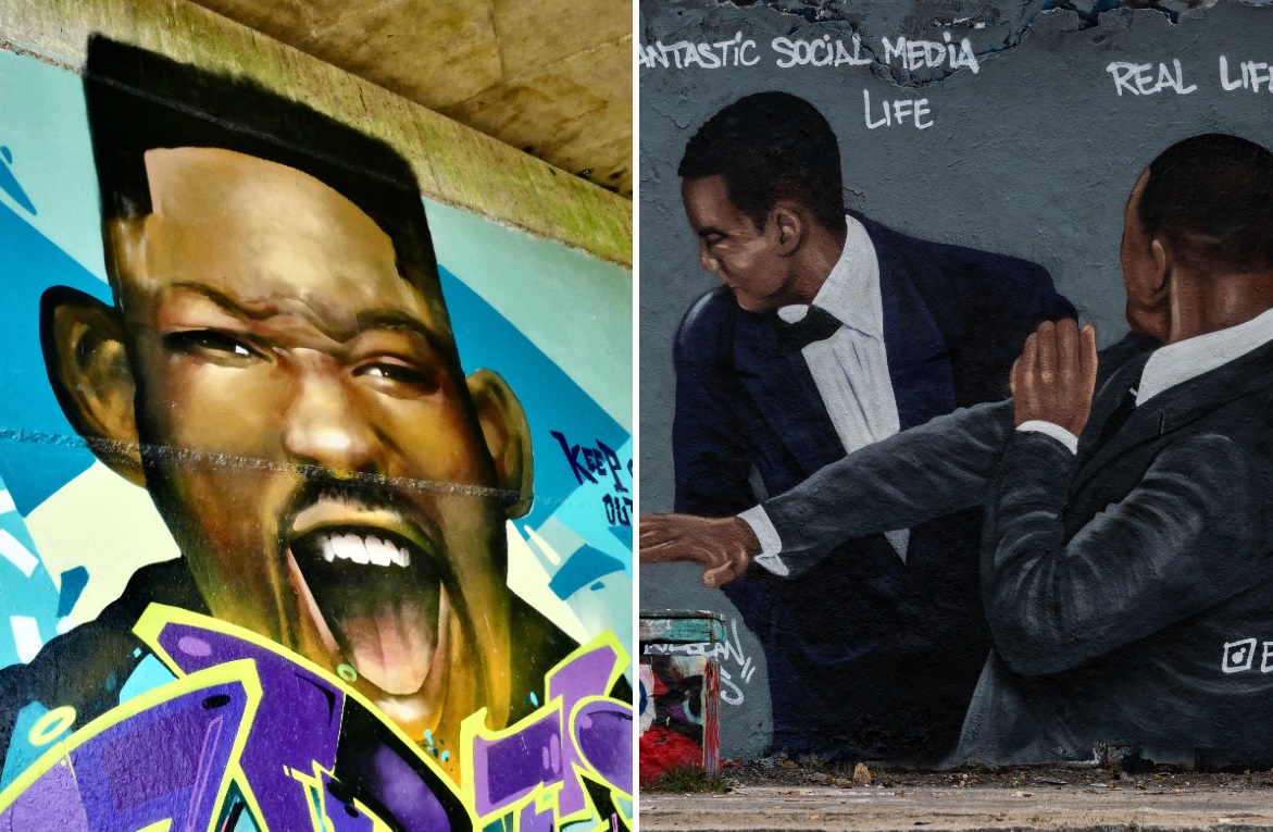 Tapa de Will Smith no Oscar é imortalizado em grafites pelo mundo