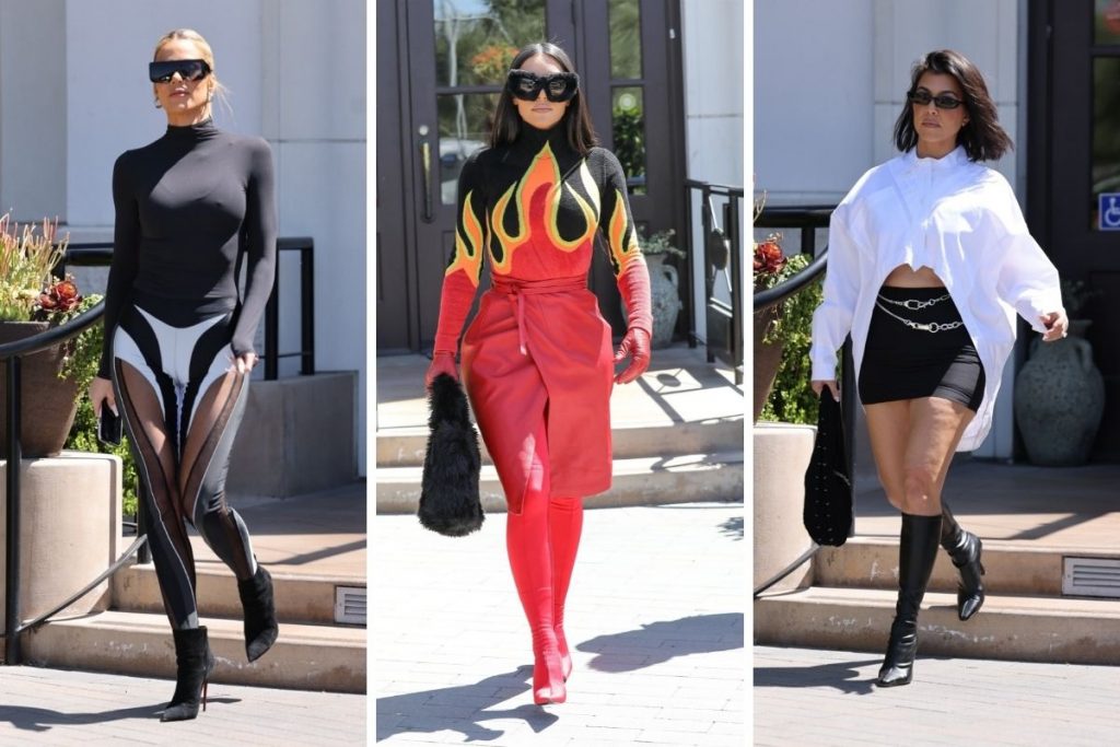 Kim Kardashian, Kourtney Kardashian e Khloe Kardashian após almoço em LA