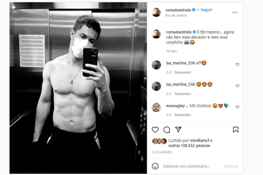 romulo estrela posando sem camisa no instagram